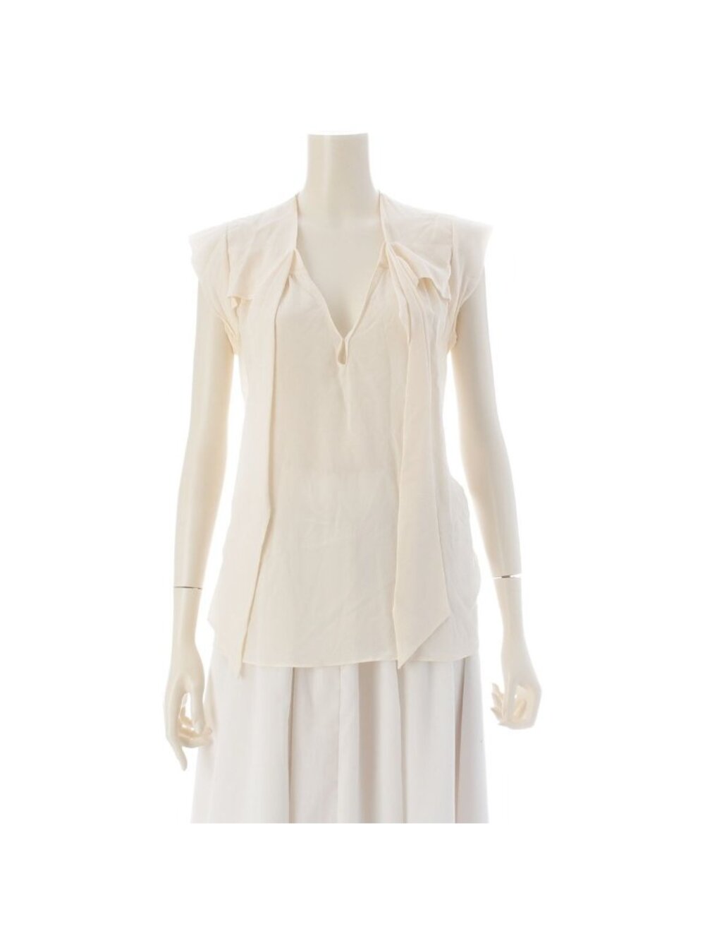Gucci Silk Sleeveless Blouse Off White 40